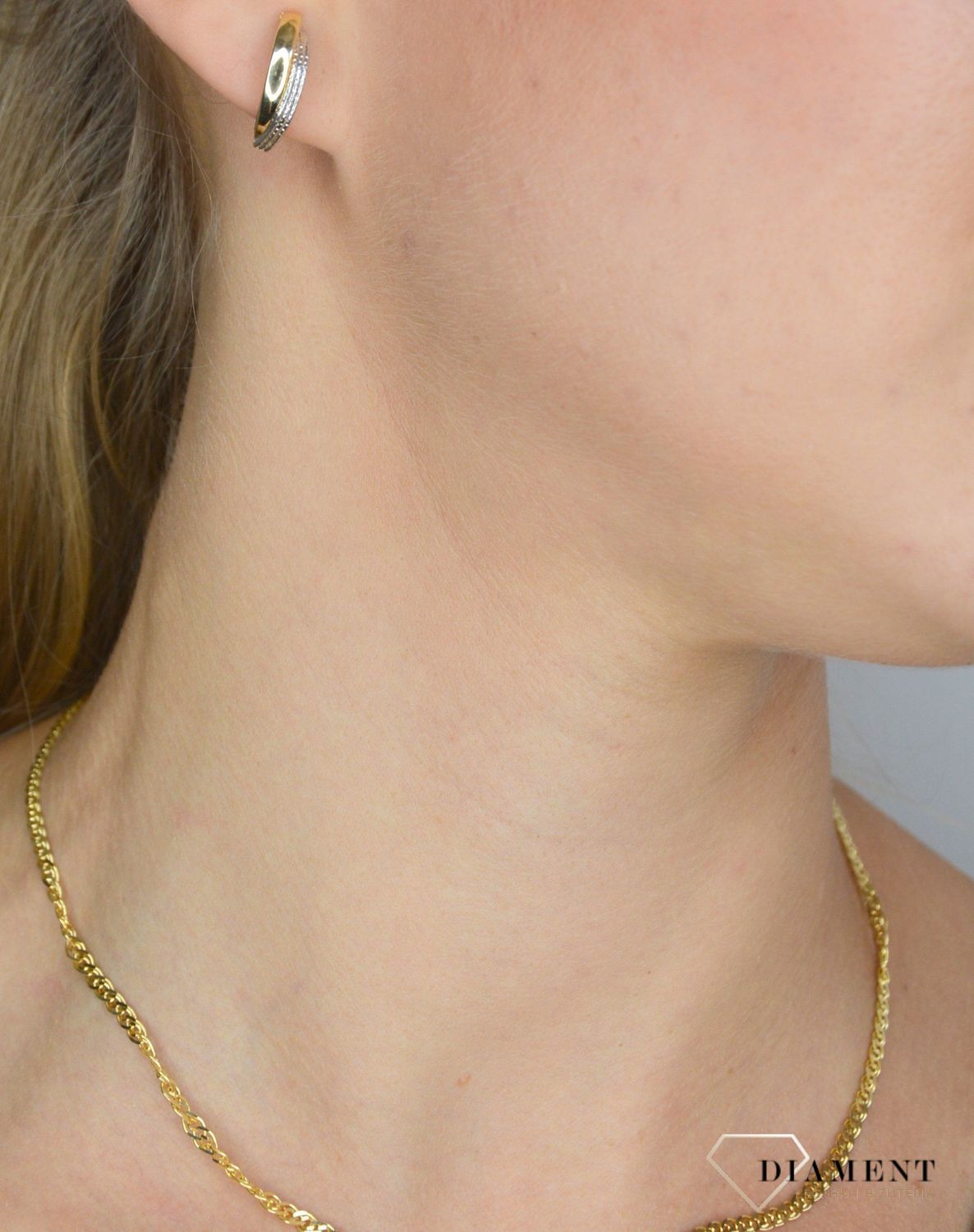 Złote kolczyki 333 połączenie białego i żółtego złota KL 2848 333.jpg